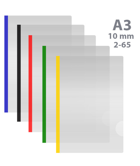 Dosar plastic A3, cu baghetă 10mm, pentru 2-65 file, ECONOMIX